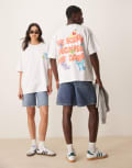 [ASOS DESIGN] ASOS DESIGN Disney Pixar unisex oversized t-shirt with Monsters, Inc. prints in white S WHITE