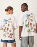 [ASOS DESIGN] ASOS DESIGN Disney Pixar unisex oversized t-shirt with multi-character prints in white M WHITE