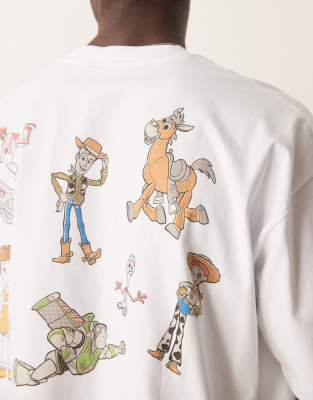 Asos Design Disney Pixar Unisex Oversized T-shirt With Toy Story Character Prints