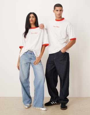 Asos Design Disney Pixar Unisex Oversized Toy Story Pizza Planet T-shirt In White