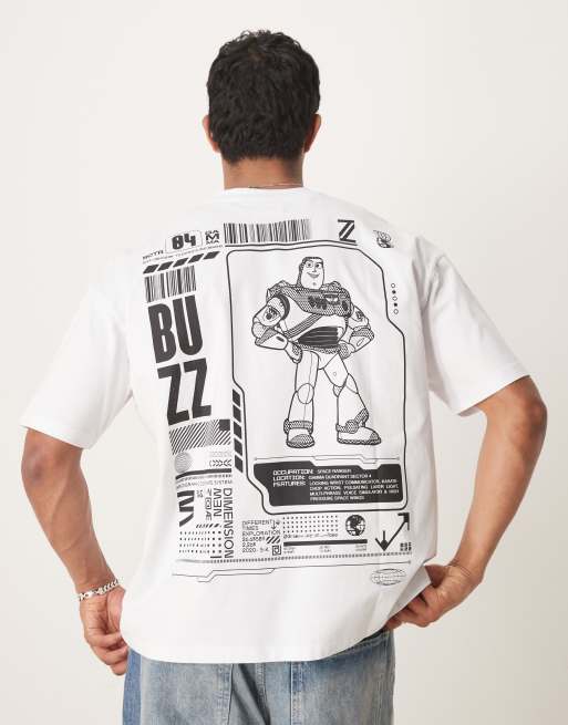 ASOS DESIGN – Disney Pixar – Vit t-shirt med "Toy Story & Buzz Lightyear"-tryck, 4 av 4