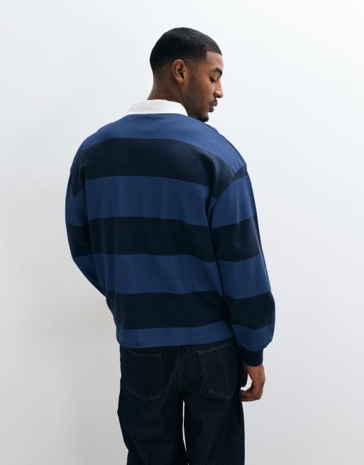 ASOS DESIGN Disney polo de rugby oversize con estampado Mickey 28 en azul marino, 5 de 5