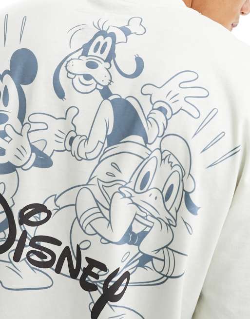ASOS DESIGN - Disney - Råhvid og oversized unisex-T-shirt med print af Mickey Mouse og venner, 3 af 5