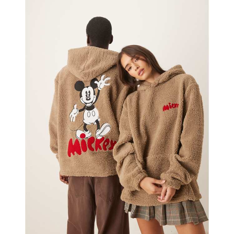 ASOS DESIGN Disney relaxed borg hoodie with Mickey Mouse print in