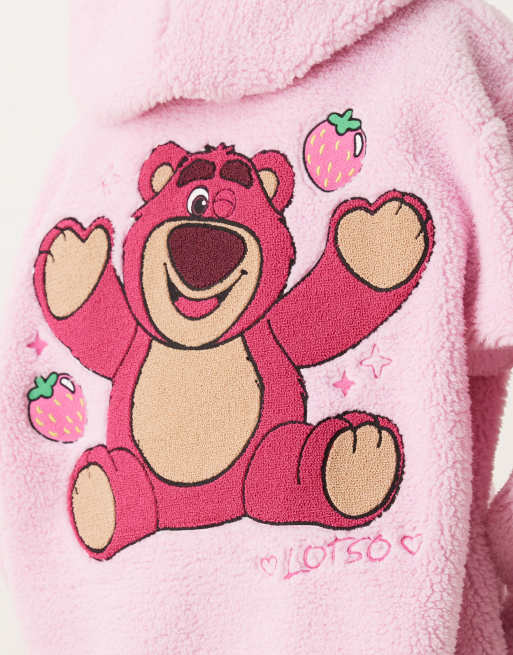 ASOS DESIGN Disney oversized borg hoodie with Mickey Mouse print in pink