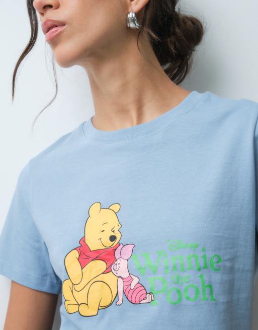 ASOS DESIGN Disney relaxed T-Shirt mit Winnie-the-Pooh-Print in Staubblau, 2 von 5