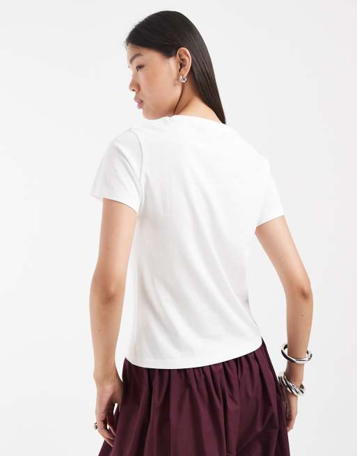 ASOS DESIGN Disney relaxed tee with Mickey Mouse embroidered print in white, 4 of 4