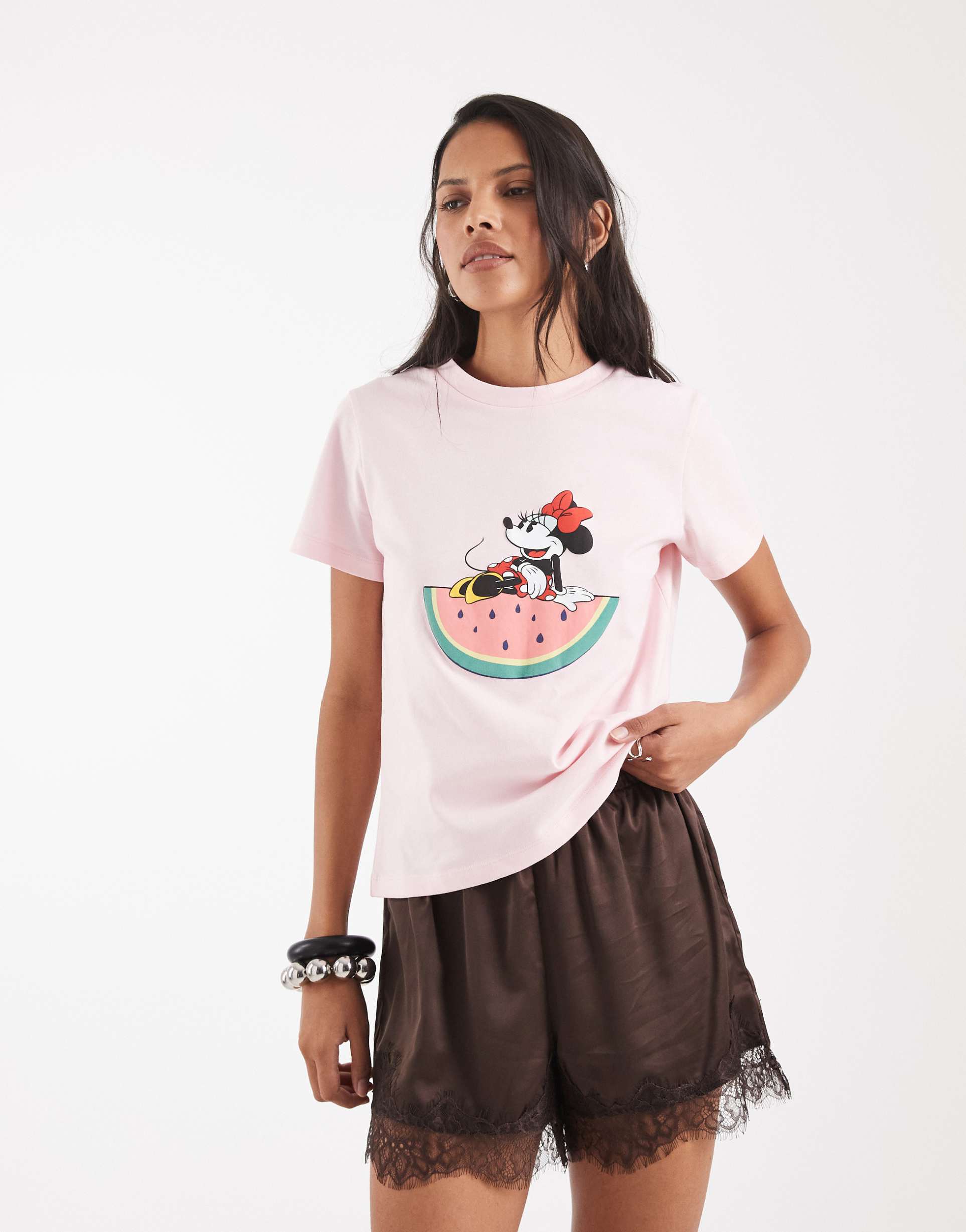 asos design disney relaxed tee with minnie print