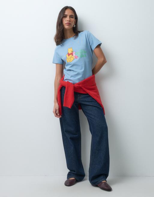 ASOS DESIGN Disney relaxed tee with Winnie the Pooh print in dusty blue, 3 of 4