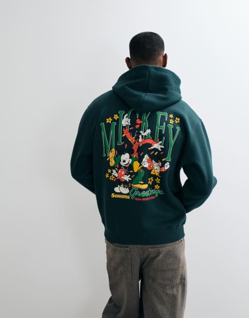ASOS DESIGN Disney sudadera con capucha holgada con estampado de Mickey Mouse de Christmas en Pine Grove, 3 de 5