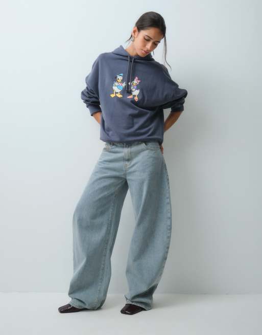 ASOS DESIGN Disney sweat à capuche imprimé Donald et Daisy bleu, 4 de 5