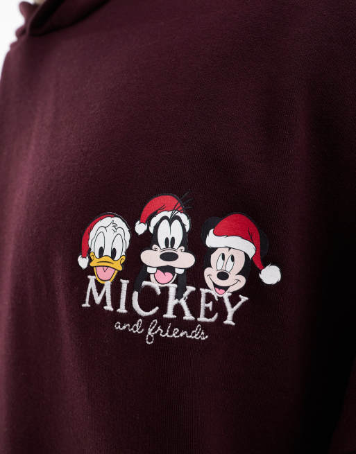ASOS DESIGN - Disney - Sweat à capuche unisexe coupe carrée oversize avec imprimés Mickey Mouse et ses amis - Marron, 3 de 4