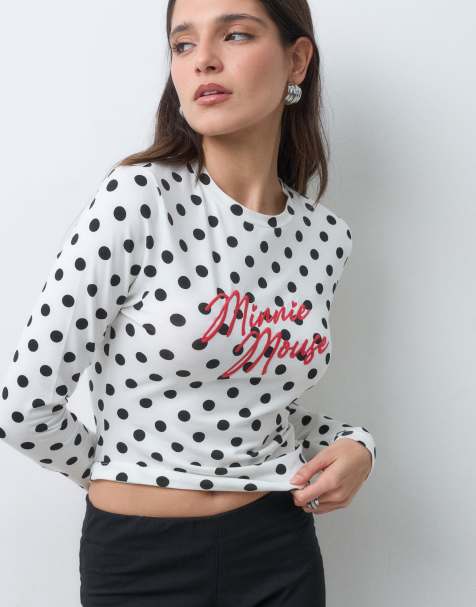 ASOS DESIGN Disney t-shirt court imprimé Minnie à pois - view 1