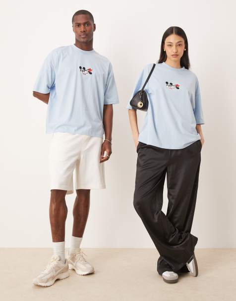 ASOS DESIGN - Disney - T-shirt oversize blu con stampe "Mickey Mouse" - view 1