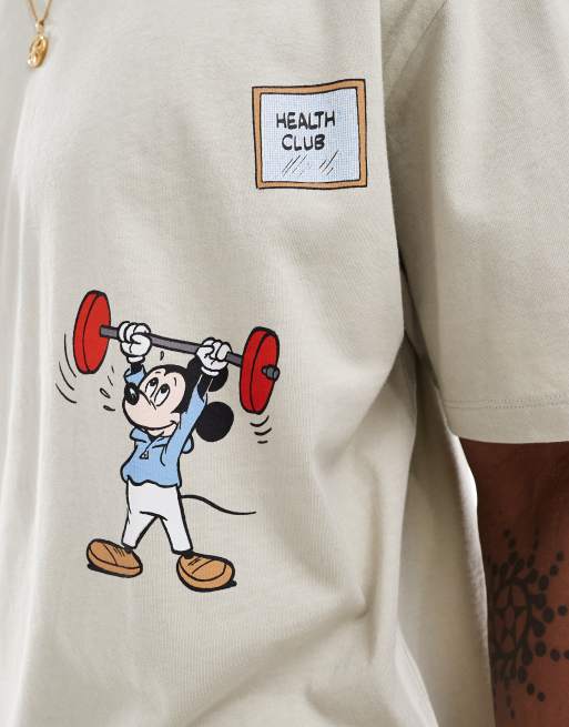 ASOS DESIGN - Disney - T-shirt oversize unisex beige con stampa di Topolino, 3 di 4