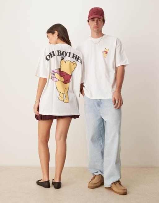 ASOS DESIGN - Disney - T-shirt oversize unisex bianca con stampe "Winnie The Pooh", 2 di 4