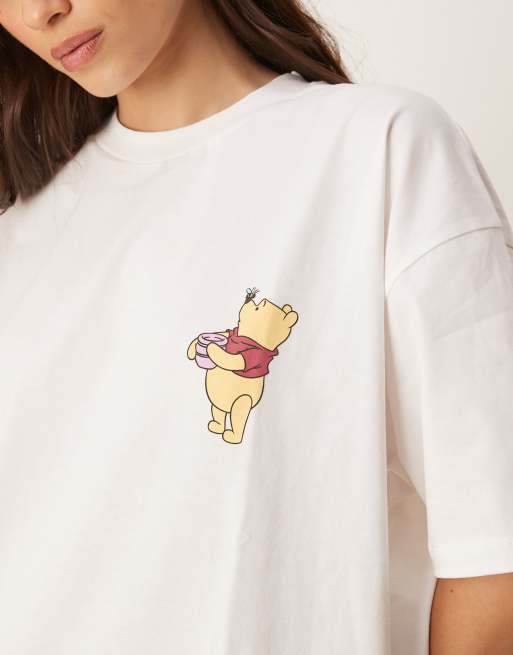 ASOS DESIGN - Disney - T-shirt oversize unisex bianca con stampe "Winnie The Pooh", 3 di 4