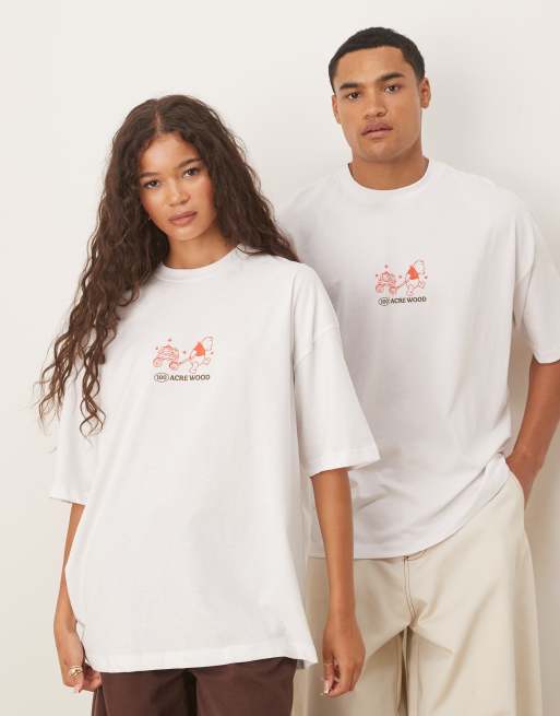 ASOS DESIGN - Disney - T-shirt oversize unisex bianca con stampe "Winnie The Pooh", 4 di 4