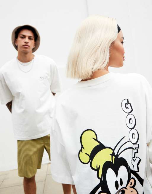 ASOS DESIGN - Disney - T-shirt oversize unisexe à imprimés Dingo au dos - Blanc, 2 de 4