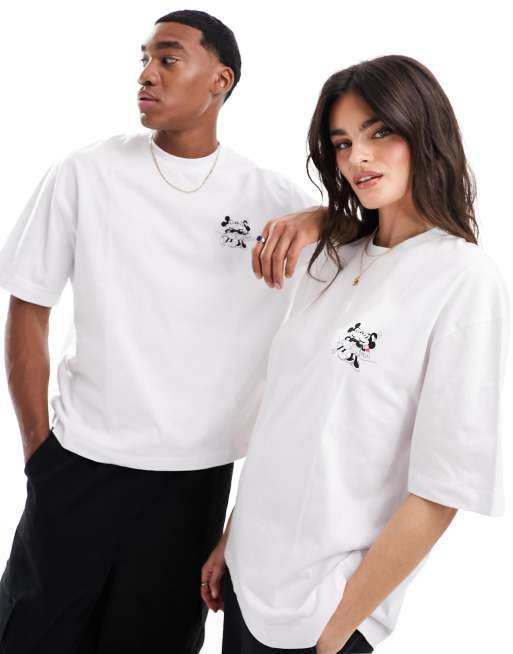 ASOS DESIGN Disney T-shirt unisex oversize bianca con stampa