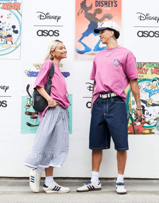 ASOS DESIGN - Disney - T-shirt unisexe oversize avec imprimés Mickey Mouse et ses amis - Rose, 3 de 4
