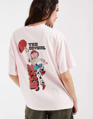 Asos Design Disney Toy Story Oversized T-shirt With Jessie Print In Pink