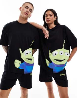 Asos Design Disney Toy Story T-shirt Pajama Set In Black