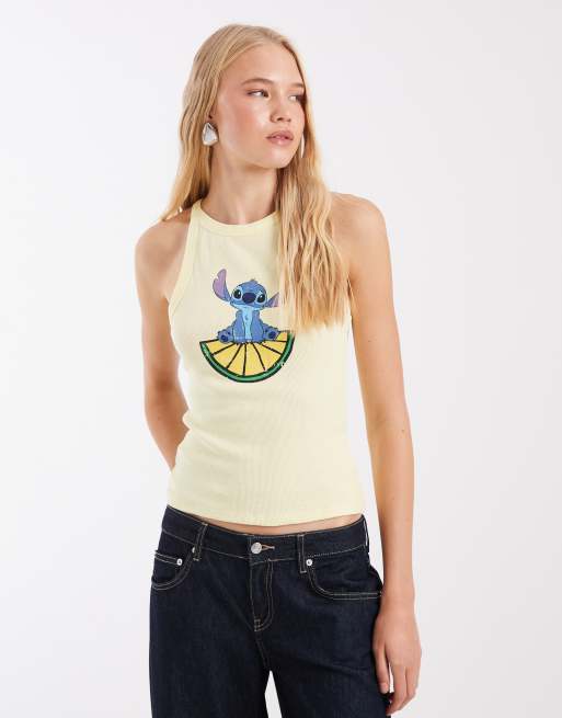 ASOS DESIGN Disney Trägertop mit Stitch-Zitronenprint in Gelb, 3 von 4
