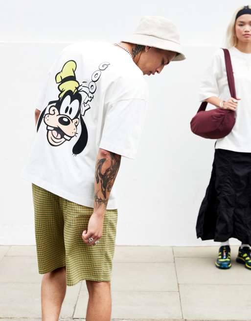 ASOS DESIGN - Disney - Uniseks oversized T-shirt met Goofy prints in wit, 4 van 4