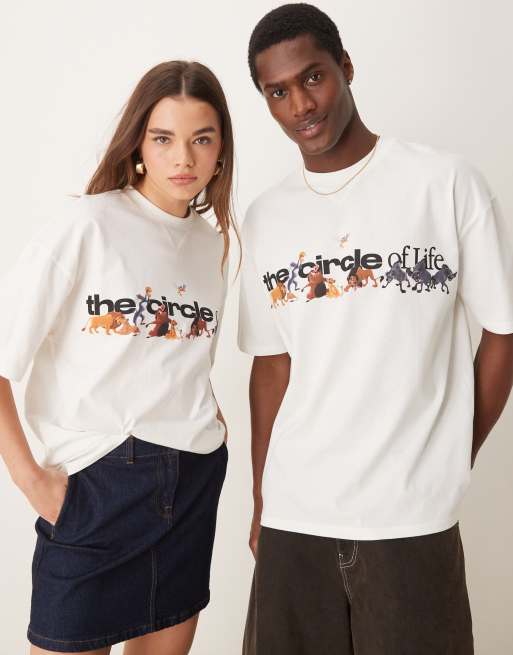 ASOS DESIGN – Disney – Unisex – Beige t-shirt i oversize med 'Lejonkungen'-tryck, 4 av 4