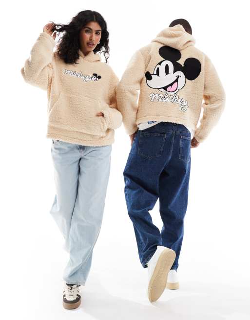 ALEXIA ✖️Disneyパーカー ASOS DESIGN Disney unisex relaxed borg boxy hoodie with Mickey