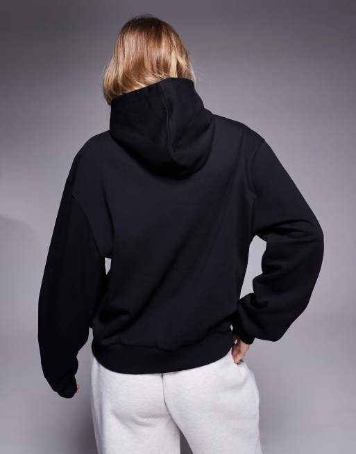 ASOS DESIGN Disney unisex boxy oversized heavyweight hoodie with Mickey Mouse & Friends embroidery in black
