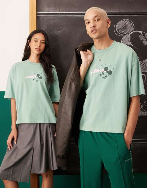	ASOS DESIGN - Disney - Unisex og oversized Disney-t-shirt med Mickey Mouse-print i grøn, 2 af 4