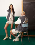 [ASOS DESIGN] ASOS DESIGN Disney unisex oversized bomber jacket with Mickey Mouse print in black M Asphalt