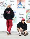 ASOS DESIGN Disney unisex oversized borg boxy hoodie with Mickey Mouse & Minnie Mouse embroidery in black