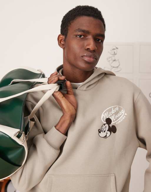 ASOS DESIGN Disney unisex oversized hoodie with mickey and friends graphics in dark stone, 4 of 4