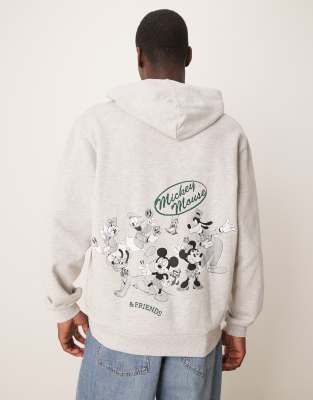 Asos Design Disney Unisex Oversized Hoodie With Mickey Mouse & Friends Prints In White