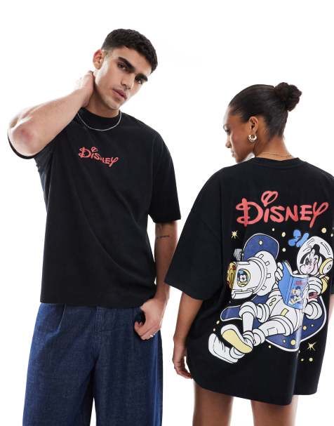 ASOS DESIGN - Disney - Unisex - Oversized T-shirt med Fedtmule-print i sort - view 1