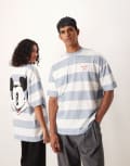 [ASOS DESIGN] ASOS DESIGN Disney unisex oversized t-shirt with Mickey Mouse print in blue pinstripe L BLUE