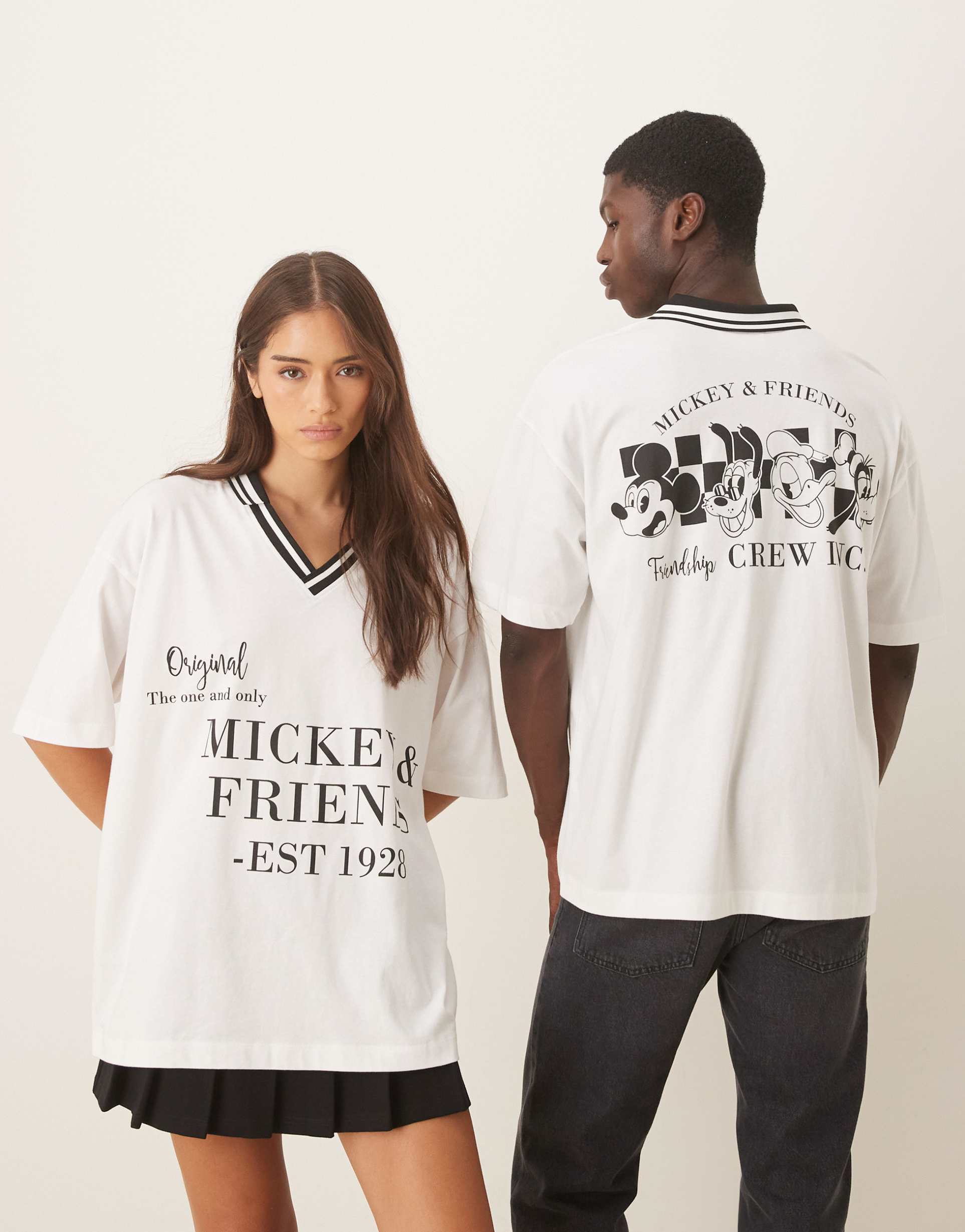 asos design disney unisex oversized t-shirt with mickey mouse print in white
