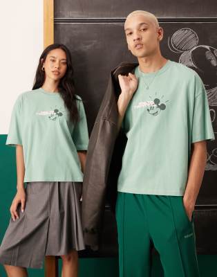 Asos Design Disney Unisex Oversized T-shirt With Mickey Mouse Prints