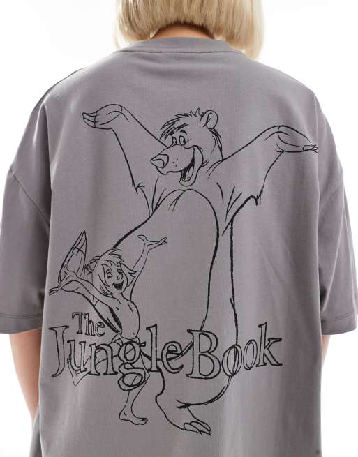 ASOS DESIGN Disney unisex oversized t-shirt with The Jungle Book prints in gray, 3 of 4