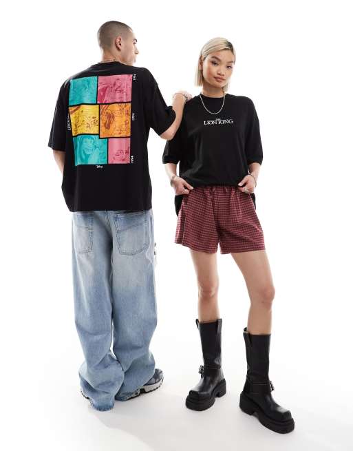 ASOS DESIGN Disney unisex oversized t-shirt with The Lion King prints in black, 2 of 4