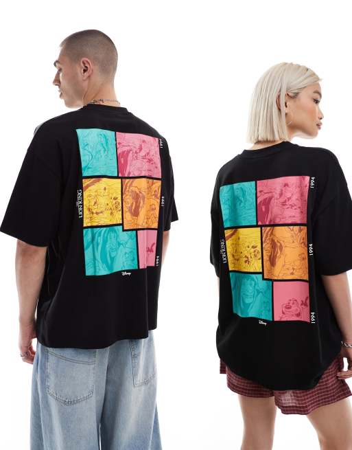 ASOS DESIGN Disney unisex oversized t-shirt with The Lion King prints in black, 3 of 4