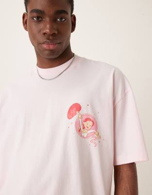 Asos Design Disney Unisex Oversized T-shirt With Toy Story Jessie Prints In Pink