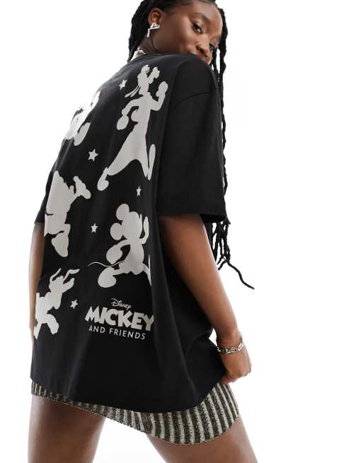 ASOS DESIGN Disney unisex oversized tee in black with Mickey Mouse and  friends silhouette prints