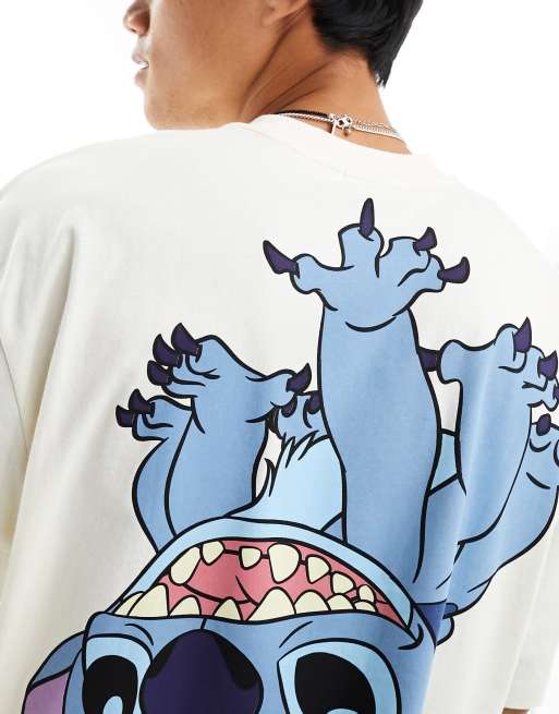 ASOS DESIGN Disney unisex oversized tee in off white with Stitch large scale back print , 3 of 5