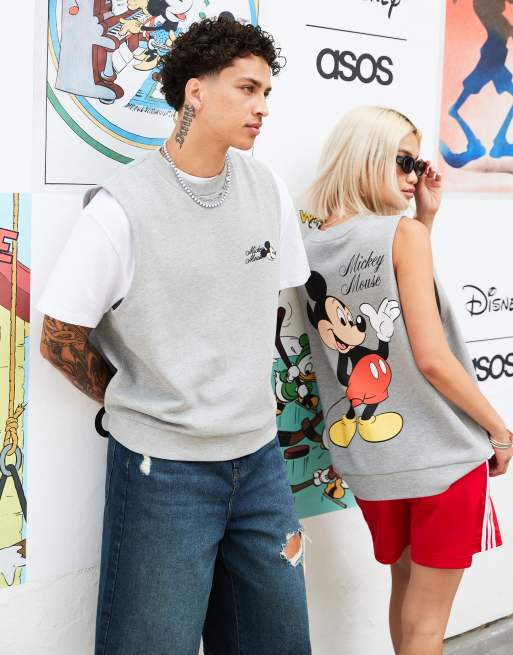 ASOS DESIGN – Disney – Unisex-Pullunder in Grau mit Oversize