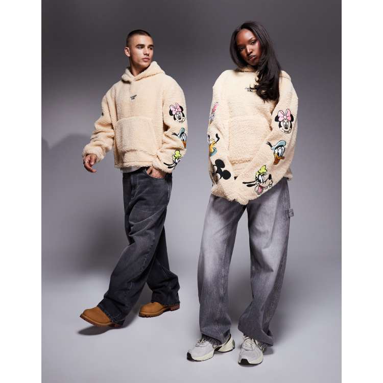 ASOS DESIGN Disney unisex relaxed borg boxy hoodie with Mickey