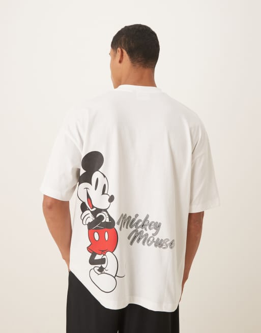ASOS DESIGN – Disney – Unisex-T-Shirt in Beige mit „Mickey Mouse“-Print und Oversize-Schnitt, 2 von 4